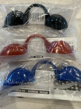 Pack of 3 Protective Peepers Eye Shields - Black, Red, Blue